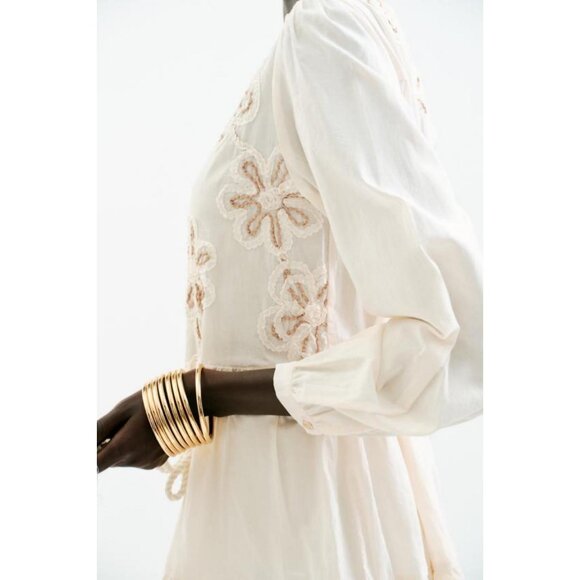 ZARA EMBROIDERED TEXTURED DRESS - Picture 5 of 9